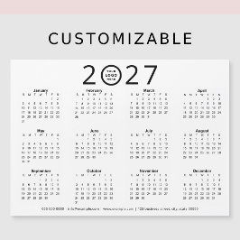 Zwart Wit 2027 Aangepast Logo Zakelijke Kalender