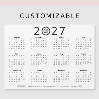 Zwart Wit 2027 Aangepast Logo Zakelijke Kalender