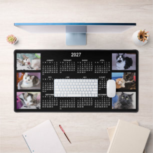 Zwart-wit 2027 kalender foto collage bureaumat