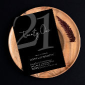 Zwart-wit 21e verjaardag uitnodiging