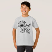 ZWART WIT #26 - Beagle lacht T-shirt (Voorkant volledig)