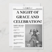 Zwart-wit 26e verjaardag Krantenfoto Kaart (Achterkant)