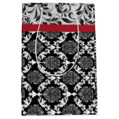 Zwart-wit 2-Damascombopatroon Medium Cadeauzakje (Voorkant)