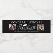 Zwart-wit 2 foto 2025 Afstudeerfeest Waterfles Etiket (Enkel label)