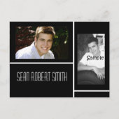 Zwart-wit 2 foto afstudeerder aankondiging (Voorkant)