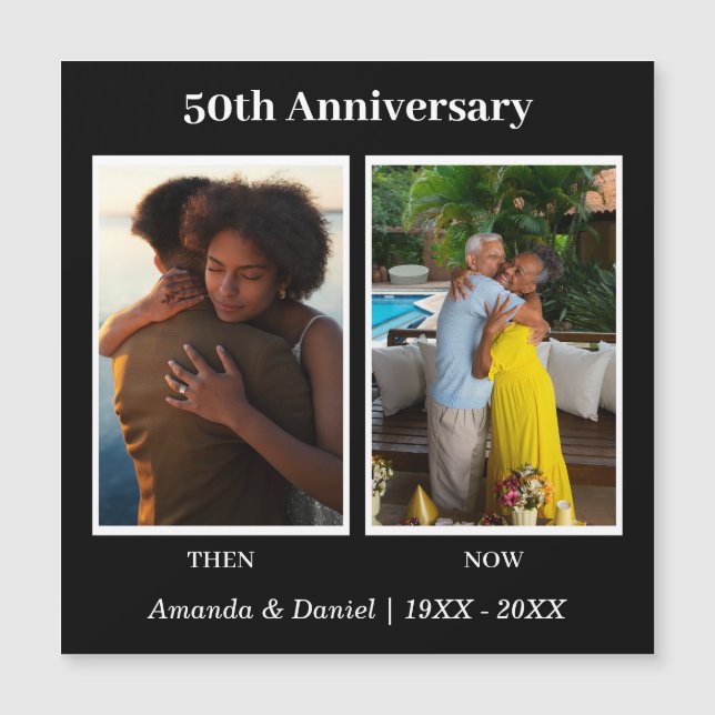 Zwart-wit 2 foto collage Jubileum (Voorkant)