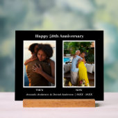 Zwart-wit 2 foto collage Jubileum Acryl Bord (Neutraal)