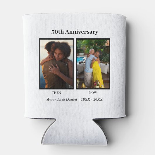 Zwart-wit 2 foto collage Jubileum Blikjeskoeler (Achterkant)