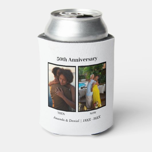 Zwart-wit 2 foto collage Jubileum Blikjeskoeler (Blikje Achterkant)