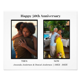 Zwart-wit 2 foto collage Jubileum Foto Afdruk