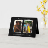 Zwart-wit 2 foto collage Jubileum Kaart (Gele Bloem)