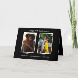 Zwart-wit 2 foto collage Jubileum Kaart