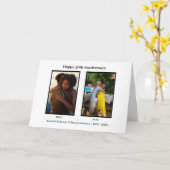 Zwart-wit 2 foto collage Jubileum Kaart (Gele Bloem)