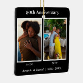 Zwart-wit 2 foto collage Jubileum Keramisch Ornament (Rechts)