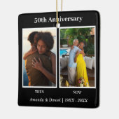 Zwart-wit 2 foto collage Jubileum Keramisch Ornament (Links)