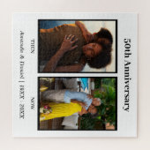 Zwart-wit 2 foto collage Jubileum Legpuzzel (Horizontaal)