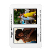 Zwart-wit 2 foto collage Jubileum Magneet (Verticaal)