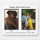 Zwart-wit 2 foto collage Jubileum Muismat (Voorkant)