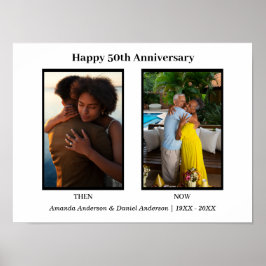 Zwart-wit 2 foto collage Jubileum Poster