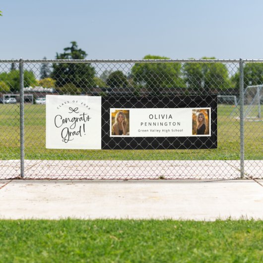 Zwart Wit 2 Foto Congrats Afstudeerder Party Banne Spandoek (Insitu)