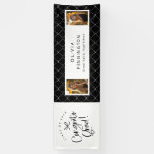 Zwart Wit 2 Foto Congrats Afstudeerder Party Banne Spandoek (Verticaal)