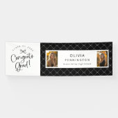 Zwart Wit 2 Foto Congrats Afstudeerder Party Banne Spandoek (Horizontaal)