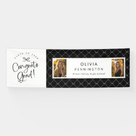 Zwart Wit 2 Foto Congrats Afstudeerder Party Banne Spandoek