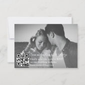 Zwart-wit 2 foto's QR Code RSVP bruiloft Kaart (Achterkant)