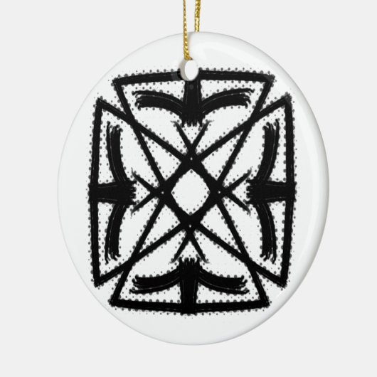 Zwart-wit #2 "The Phoenix" Keramisch Ornament (Links)