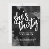 Zwart Wit 30e Verjaardag Kaart (Voorkant)