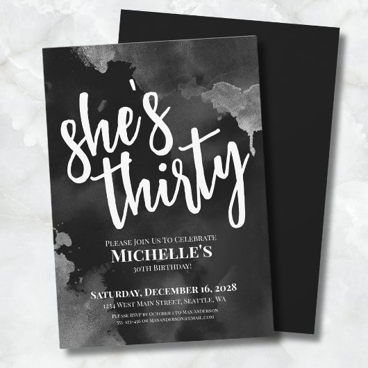 Zwart Wit 30e Verjaardag Kaart