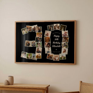 Zwart Wit 30e Verjaardag Nummer 30 Foto Collage Poster