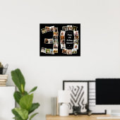 Zwart Wit 30e Verjaardag Nummer 30 Foto Collage Poster (Thuiskantoor)