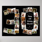Zwart Wit 30e Verjaardag Nummer 30 Foto Collage Poster (Voorkant)