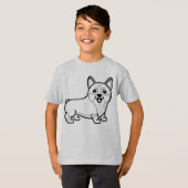 ZWART WIT #31 - Corgi Glimlach T-shirt (Voorkant volledig)