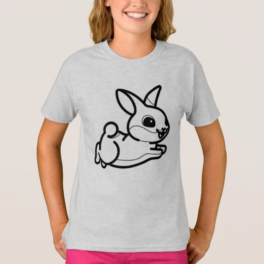 ZWART WIT #39 - Konijn Springt T-shirt (Voorkant)