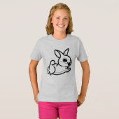 ZWART WIT #39 - Konijn Springt T-shirt (Voorkant volledig)
