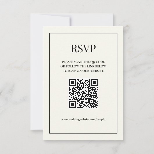 Zwart-wit 3,5x5 digitale RSVP-kaart RSVP Kaartje (Voorkant)