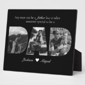 Zwart & Wit 3 Afbeeldingen Papa Fotocollage Fotoplaat (Zijkant)