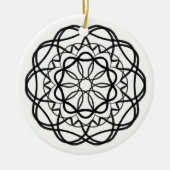 Zwart-wit #3 Bloem Mandala Keramisch Ornament (Voorkant)