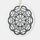 Zwart-wit #3 Bloem Mandala Keramisch Ornament (Links)