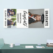 Zwart-wit 3 Foto Verticaal Afstuderen 2025 Spandoek (Beurs)