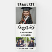 Zwart-wit 3 Foto Verticaal Afstuderen 2025 Spandoek (Verticaal)