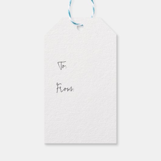 Zwart & Wit 3 Tree Minimal Gift Label Cadeaulabel (Achterkant)