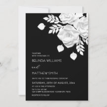 Zwart-Wit 3D Bloemen Bruiloft 