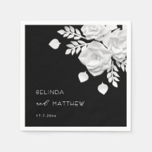 Zwart-Wit 3D Bloemen Bruiloft 
