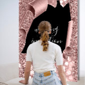 Zwart wit 3D Roos Gold Weddenschap Glitter Kaart