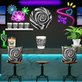 Zwart-wit 3D Spiral Illusion Focus Shot Glas