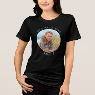 Zwart-wit 40 & Fabulous Foto Tri-Blend Shirt