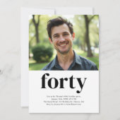 Zwart-wit 40ste verjaardag kaart (Voorkant)